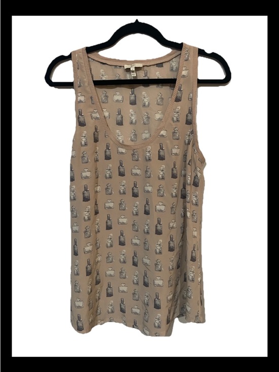 Joie Tops - Women’s Joie Beige Perfume Bottle Print Scoop Neck Tank